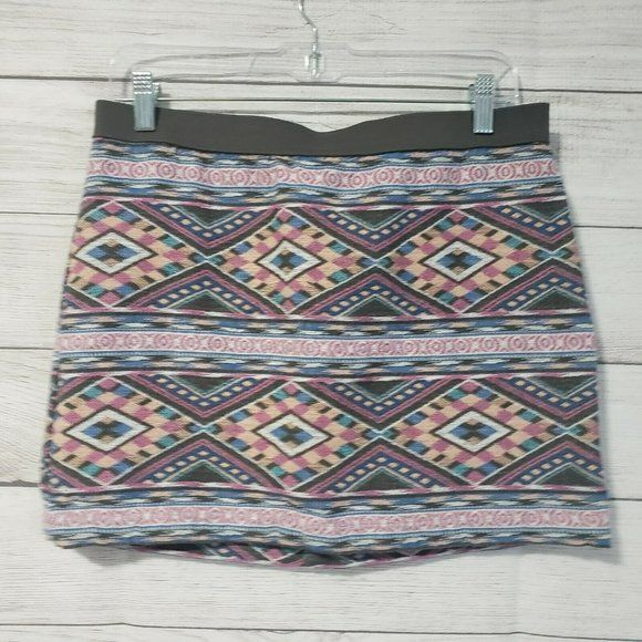 Y2k 90s American Eagle Outfitters Aztec Size 8 pencil Skirt - Picture 1 of 7